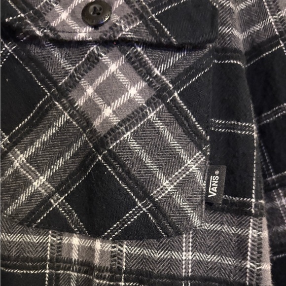Vans Plaid Black and White Tradewinds Heavy Flannel Shirt Jacket Men’s Size XL - Picture 4 of 8